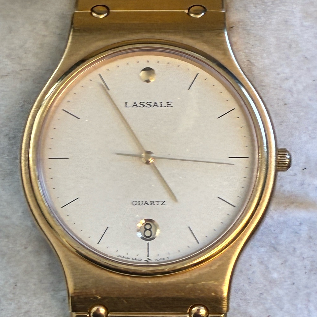 Vintage Seiko Lasalle Mens Watch, Gold Tone Ultra Thin, 9552-7009 Rare Working